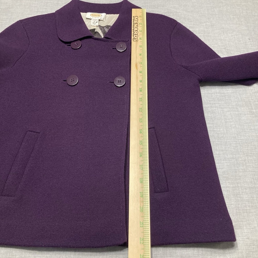 Talbots Petite Small Womens Purple Lined 100% Merino Wool Blazer Jacket Coat - Picture 11 of 14